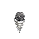 Load image into Gallery viewer, Abhinn Silver Oxidised Tribal Design Ring With Hanging Silver Beads For Women
