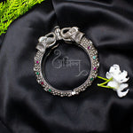 Load image into Gallery viewer, Abhinn Silver Replica Bracelet Elephant Design Multi Colour CZ Stones For Women