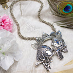 Load image into Gallery viewer, Abhinn Silver Oxidised Ethnic Radha-Krishna Pendant For Women
