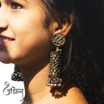 Load image into Gallery viewer, Abhinn Black Polished Cylindrical Shape Spiral Jhumka Earrings For Women
