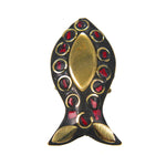Load image into Gallery viewer, Latest Black Golden Fish Design Ring with Red Boho Tibetian Work
