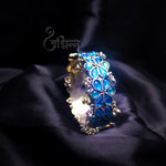 Load image into Gallery viewer, Silver Oxidised Floral Design Adjustable Bangle
