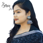 Load image into Gallery viewer, Abhinn Silver Oxidised Jhumka With Studded Silver Beads Earring For Women
