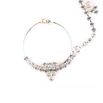 Load image into Gallery viewer, Trendy Designer Silver Plated Large Hoop Nose ring with CZ Crystal Stones
