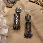 Load image into Gallery viewer, Abhinn Black Polished Cylindrical Shape Spiral Jhumka Earrings For Women
