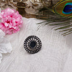 Load image into Gallery viewer, Abhinn Silver Oxidised Temple Design Mirror Ring For Women
