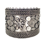 Load image into Gallery viewer, Abhinn Antique Oxidised Floral Design Cuff Bangle For Women
