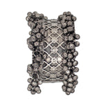 Load image into Gallery viewer, Abhinn Designer Black Polished Floral Design Free Size Ghungroo Bangle For Women
