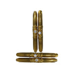Load image into Gallery viewer, Abhinn Latest Royal Golden Plated Bangles Set with Crystal Stones and Jali Design For Women
