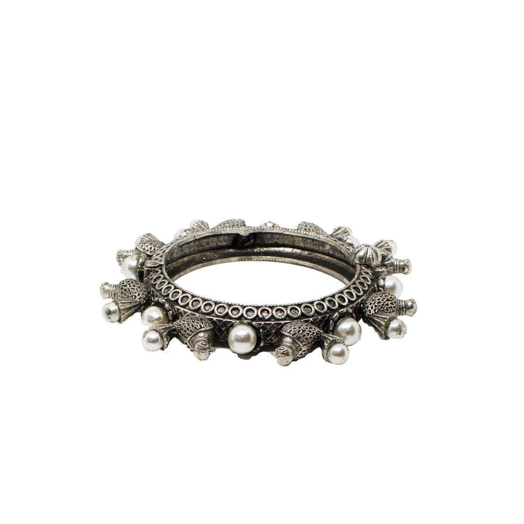 Abhinn Unique Silver Replica Bracelet Studded With Pigeon And White Pearl For Girls