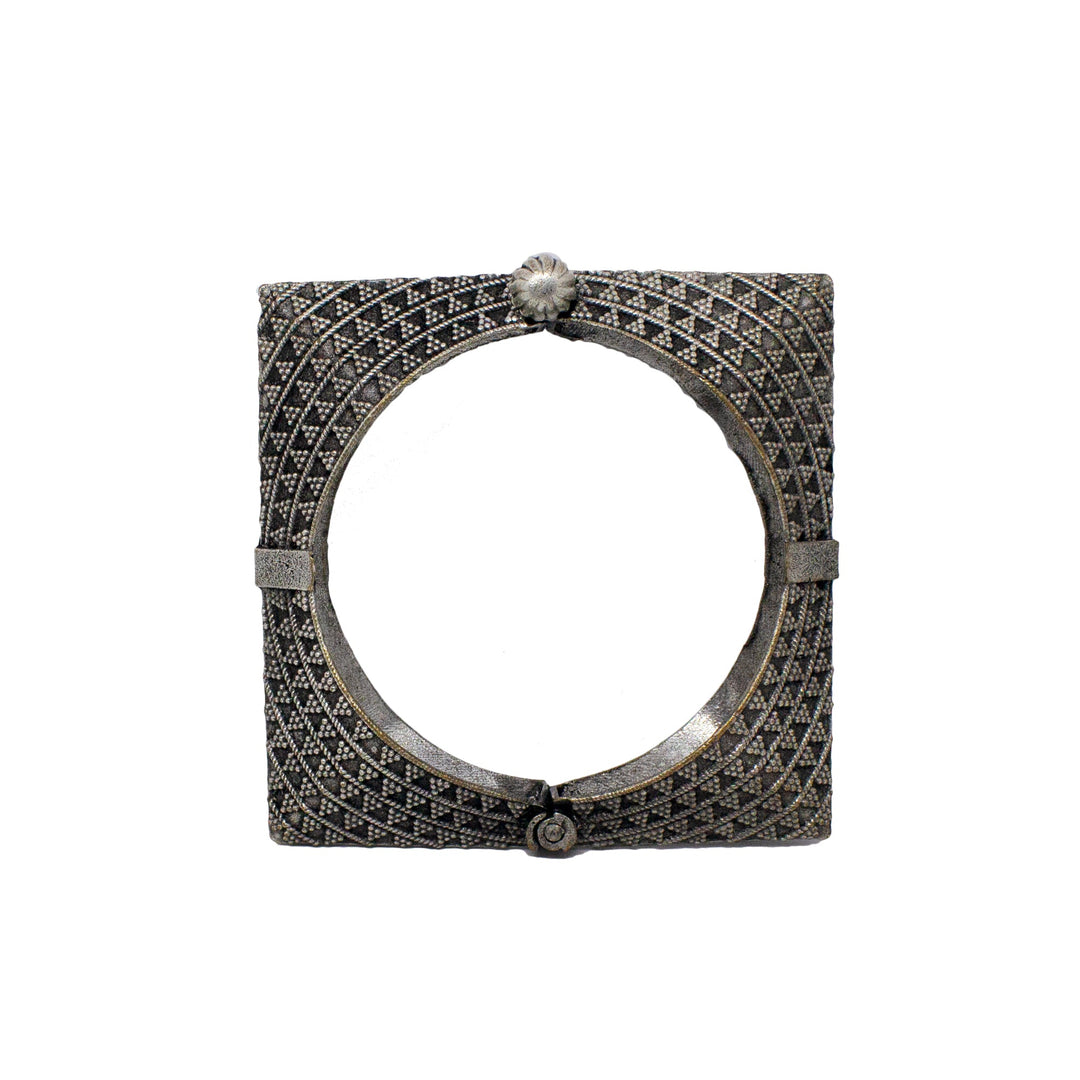 Abhinn Silver Replica Square Bracelet With Temple Design For Women