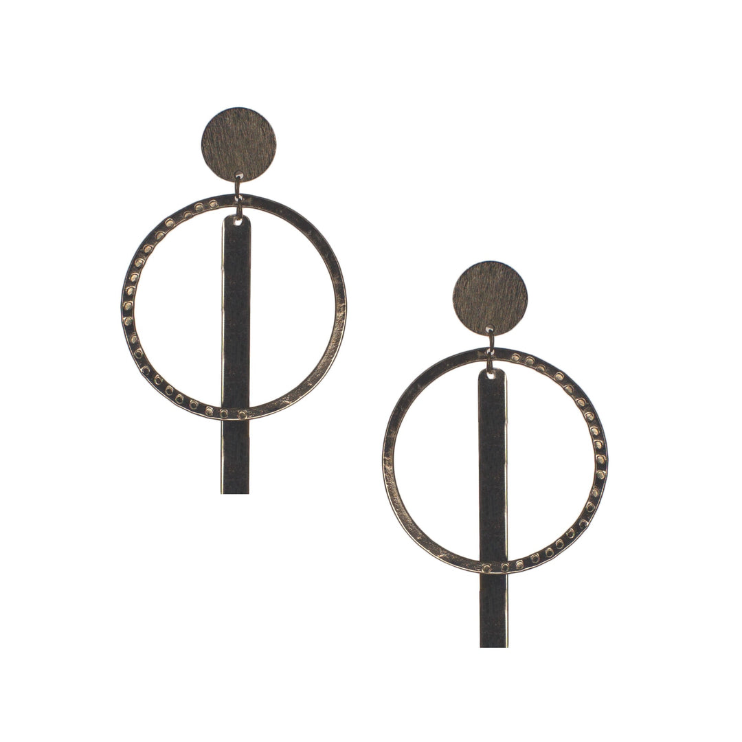 Abhinn Western Geometrical Hammered Design Dangler Earrings For Women