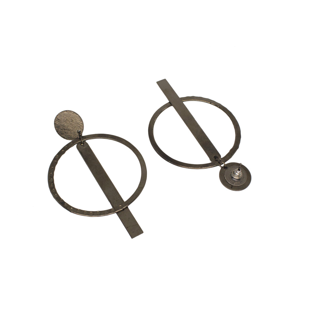 Abhinn Western Geometrical Hammered Design Dangler Earrings For Women