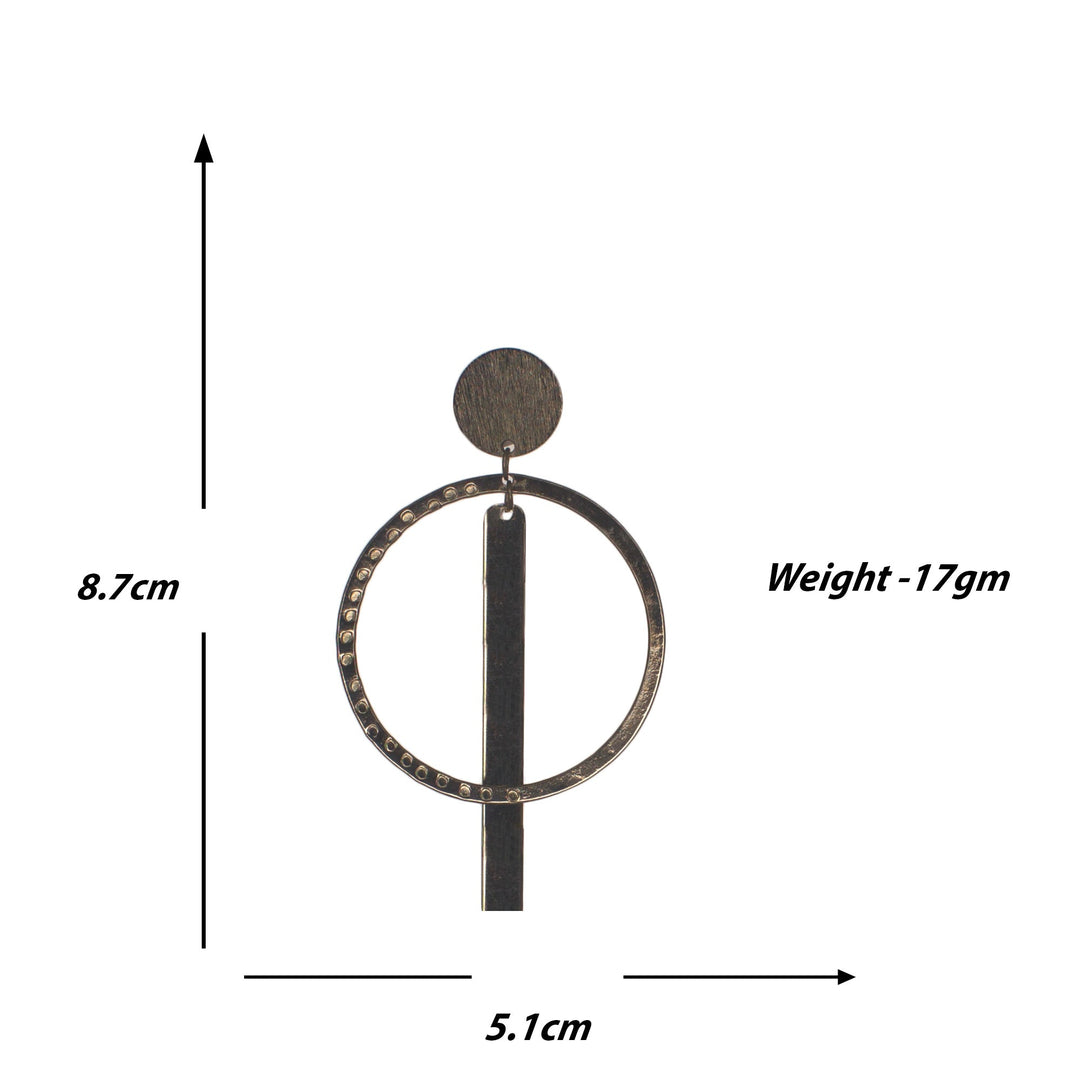 Abhinn Western Geometrical Hammered Design Dangler Earrings For Women