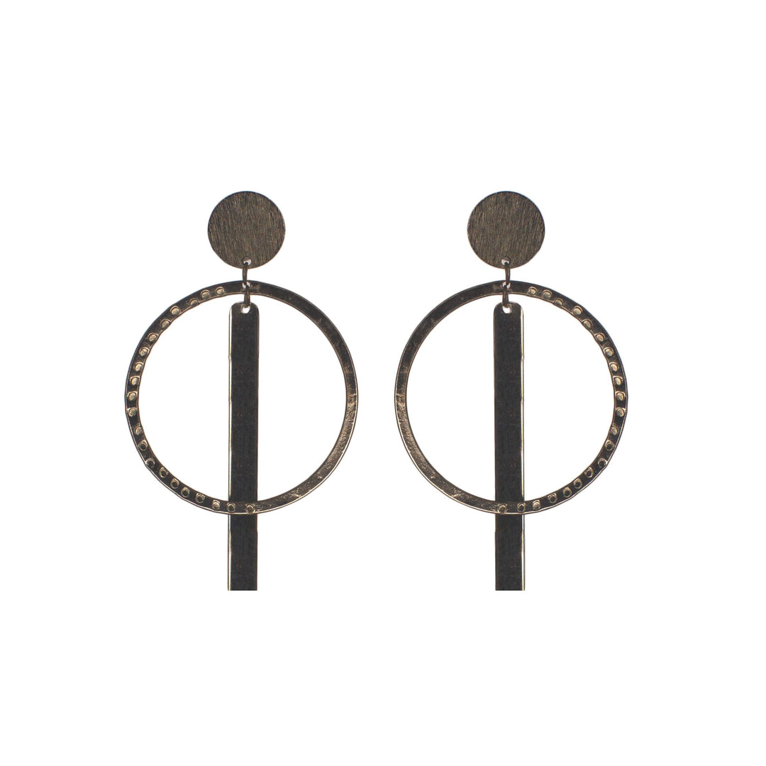 Abhinn Western Geometrical Hammered Design Dangler Earrings For Women