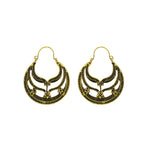 Load image into Gallery viewer, Abhinn Golden Oxidised Temple Design Hoop Earrings For Women
