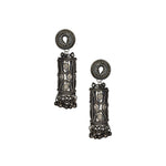 Load image into Gallery viewer, Abhinn Black Oxidised Cylindrical Shape Jhumka Earrings For Women
