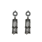Load image into Gallery viewer, Abhinn Oxidised Silver Kashmiri Jhumka With Mirror Stud Earrings For Women
