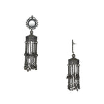 Load image into Gallery viewer, Abhinn Oxidised Silver Kashmiri Jhumka With Mirror Stud Earrings For Women
