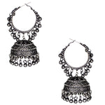 Load image into Gallery viewer, Abhinn Black Polish Silver Oxidised Bali with Jhumki Earrings For Women
