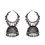 Load image into Gallery viewer, Abhinn Black Polish Silver Oxidised Bali with Jhumki Earrings For Women
