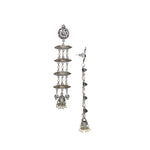 Load image into Gallery viewer, Abhinn Silver Oxidised Multi Layered Dangler Earrings For Women
