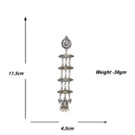 Load image into Gallery viewer, Abhinn Silver Oxidised Multi Layered Dangler Earrings For Women
