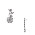 Load image into Gallery viewer, Abhinn Silver Replica Floral Design White CZ Stones Studded Studs Earrings for Women
