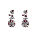 Load image into Gallery viewer, Abhinn Silver Replica Floral Design Stone Studded Studs Earrings for Women
