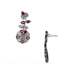 Load image into Gallery viewer, Abhinn Silver Replica Floral Design Stone Studded Studs Earrings for Women
