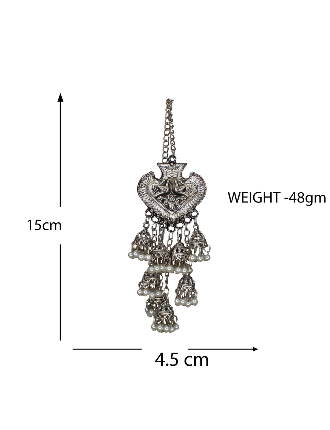 Abhinn Designer 8 Layered German Silver Studs With Jhumki Earrings for Women