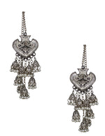 Load image into Gallery viewer, Abhinn Designer 8 Layered German Silver Studs With Jhumki Earrings for Women
