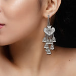 Load image into Gallery viewer, Abhinn Designer 8 Layered German Silver Studs With Jhumki Earrings for Women
