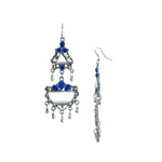 Load image into Gallery viewer, Abhinn Afghani Silver Oxidised Mirror With Stones Dangler Earrings for Women
