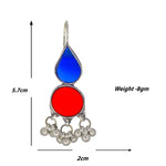 Load image into Gallery viewer, Abhinn Afghani Silver Plated Red-Blue Glass Dangler Earrings For Women
