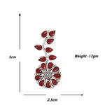 Load image into Gallery viewer, Abhinn Silver Replica Floral Design Red Stones Studded Studs Earrings for Women
