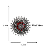 Load image into Gallery viewer, Abhinn Designer Silver Oxidised Sun Shape Red Big Studs For Women

