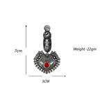 Load image into Gallery viewer, Abhinn Silver Replica Peacock Red Studs Dangler Earrings For Women
