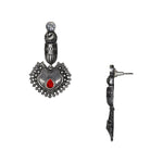 Load image into Gallery viewer, Abhinn Silver Replica Peacock Red Studs Dangler Earrings For Women
