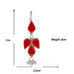 Load image into Gallery viewer, Abhinn Afghani Silver Plated Petal Shape Red Glass Dangler Earrings For Women
