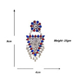 Load image into Gallery viewer, Abhinn Silver Oxidised Geometrical Design Red-Blue Dangler Earrings For Women
