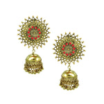 Load image into Gallery viewer, Abhinn Stylish Golden Oxidised Sun Shaped Jhumka Earrings For Women
