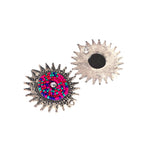Load image into Gallery viewer, Abhinn Unique Oxidised Silver Sun Shaped Multi Color Beaded Stud Earrings For Women
