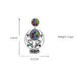 Load image into Gallery viewer, Abhinn Afghani Silver Oxidised Peacock Design Multi Colour Dangler Earrings For Girls
