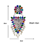 Load image into Gallery viewer, Abhinn Silver Oxidised Geometrical Design Multi Dangler Earrings For Women
