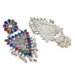 Load image into Gallery viewer, Abhinn Silver Oxidised Geometrical Design Multi Dangler Earrings For Women
