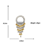 Load image into Gallery viewer, Abhinn Dual Tone Dangler With Mirror Stud Jhalar Earrings For Women
