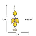 Load image into Gallery viewer, Abhinn Afghani Silver Plated Petal Shape Yellow Glass Dangler Earrings For Women
