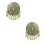 Load image into Gallery viewer, Golden Oxidized Floral Design Stud Earrings for Women
