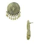 Load image into Gallery viewer, Golden Oxidized Floral Design Stud Earrings for Women
